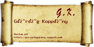 Görög Koppány névjegykártya